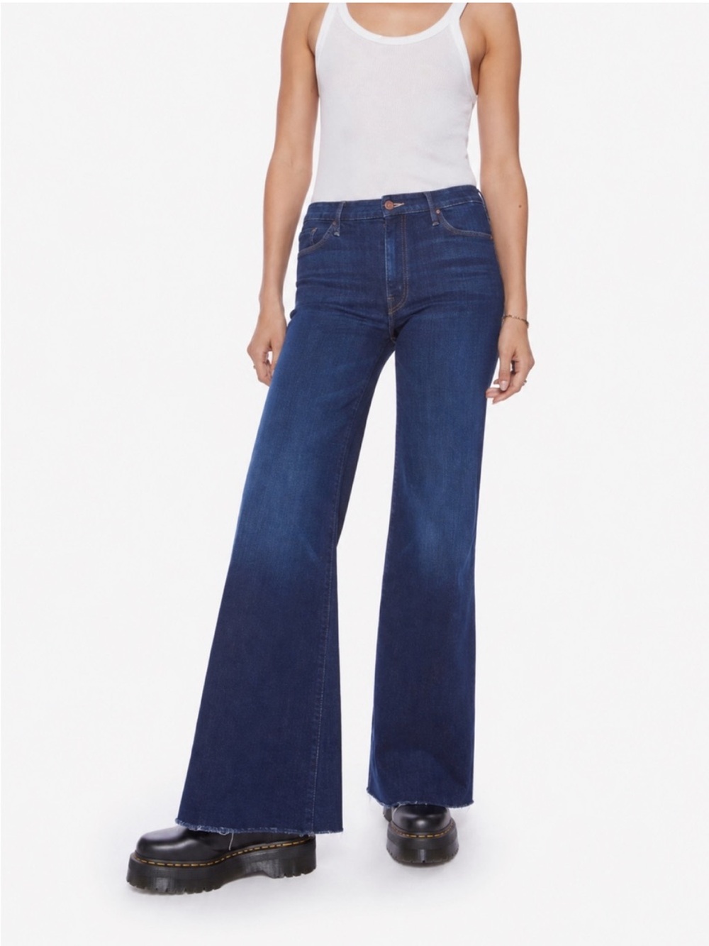 MOTHER The Roller Sneak Jeans Wide Leg Off Limits Size 28